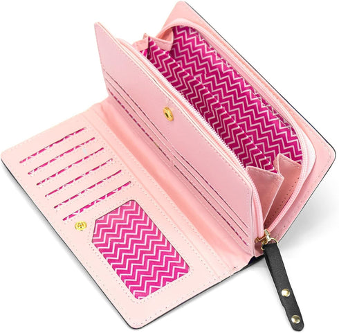 Mini Faux Leather Bifold Cute 3 Cat Zipper Clutch Wallet Handbag for Women Girls...