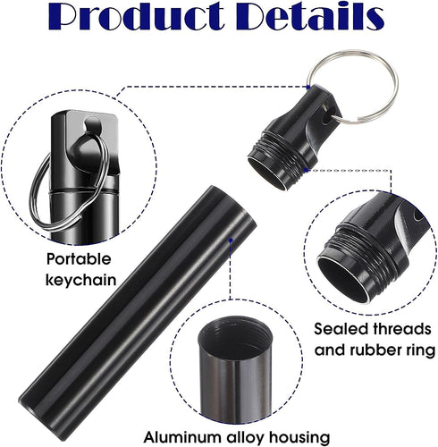 Portable Toothpick Holder 4PCs, Metal Toothpicks Holder Dispenser, Pocket Waterproof Case Toothpicks Container with Keychain, Travel Purse Ear Wax...