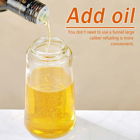16oz Oil Sprayer for Cooking - 2 in 1 Spray & Pour Olive Oil Dispenser - 470ml Glass Spray Oil Bottle - Kitchen Gadgets (Milk White)...