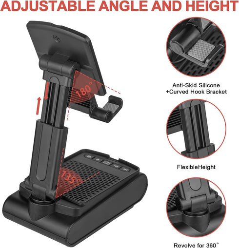 Gifts for Men,Cell Phone Stand with Wireless Bluetooth Speaker HD Surround Sound for Home and Outdoors with Bluetooth Speaker for Desk Compatible ...