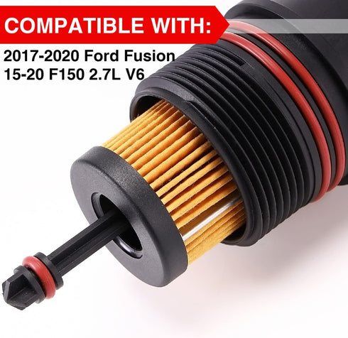 FT4Z-6A832-C Oil Filter Cap Cover For 2017-2020 Ford Fusion & 2015 2016 2017 2018 2019 2000 F150 2.7L V6...