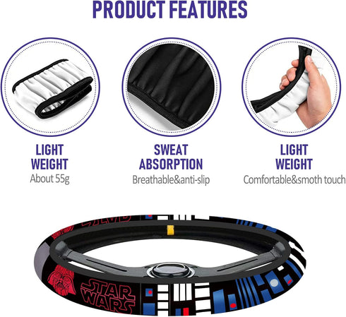 Akkya Car Steering Wheel Cover for Women Girl Men, Universal Fit 15 Inch, Black Interior Auto Accessories Decorations Aesthetic Wheel Covers for J...