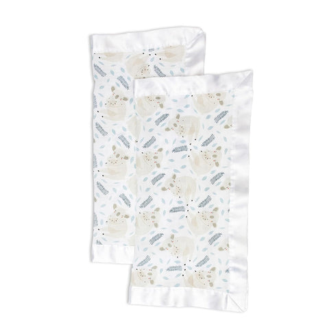 lulujo Baby Security Lovey Blankets| Unisex Softest Breathable Cotton Muslin Security Blanket with Silky Satin Trim| Neutral Comforting Blanket fo...