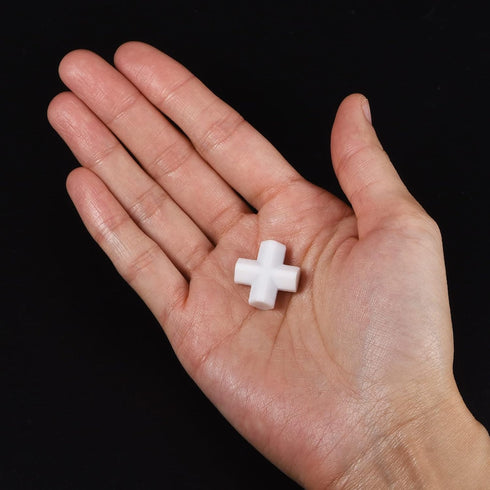 MECCANIXITY Magnetic Stirrer Mixer Stir Bar Rod 20mm(0.79") Cross Shape PTFE Coating Magnet White for Laboratory 3Pcs...