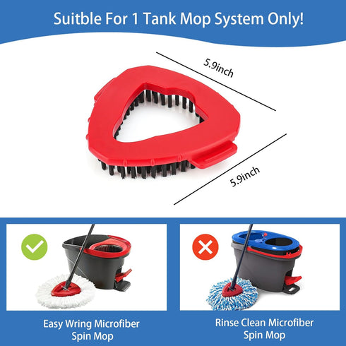 Spin Mop Replace Head Base Scrub Brush Mop Head Replacement for O Ceda EasyWring 1 Tank System, Shower Floor Scrubber, Hard Bristle Cleaning Brush...
