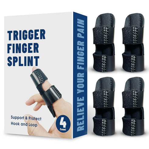 4 Pcs Trigger Finger Splints/Brace for Knuckle Immobilization,Broken Protector and Straightening Arthritis Relief,Pain Relief,Fits Index,Middle Ri...