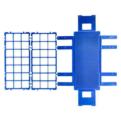 3 Packs Plastic Test Tube Rack, 21 Holes Lab Test Tube Rack Holder for 30mm Test Tubes, Blue, Detachable (21holes)...
