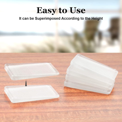 8 Pcs Clear Furniture Leveling Shims, Clear Table Shims,Square Plastic Shims, Toilet Shims for Home Improvement (Transparent-Thin)...