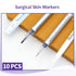 Surgical Skin Marker Professional 10Pcs Sterile Tattoo Stencil Tip Markers Pen Scribes with Paper Ruler Individually Wrapped White Violet for Micr...