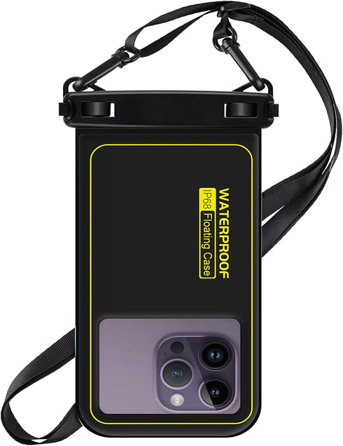 IP68 Floating Waterproof Phone Pouch, Waterproof Phone Case for iPhone 15 14 13 12 11 Pro Max Samsung Google, Float Dry Bag with Adjustable Lanyar...