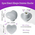 2pcs Ceramic Cabinet Knobs Light Grey Drawer Knobs, Heart Shaped Dresser Knobs Cute Kitchen Cabinet Pull Handles, Small Vanity Knobs Hardware Clos...