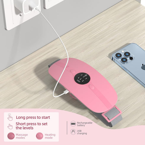 Portable Cordless Heating Pad, Heating Pads with 3 Heat Levels and 3 Massage Modes, Heat Pad 5s Fast Heating, Back or Belly for Women and Girl...