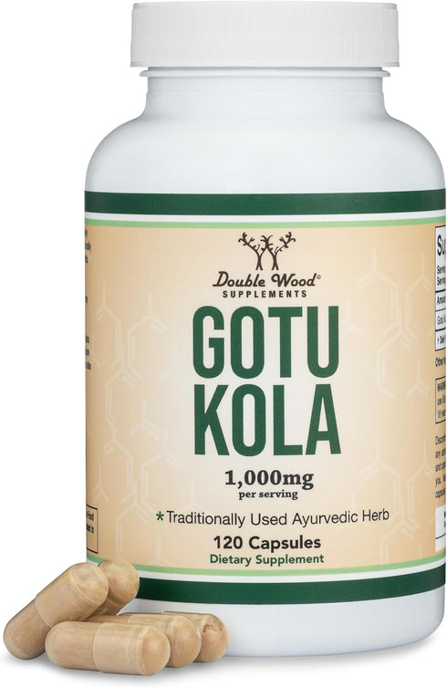 Gotu Kola Capsules (Centella Asiatica) 1,000mg of Per Serving (120 Capsules) No Fillers, Vega, Safe, Non-GMO, Gluten Free (Gotu Kola Extract for R...