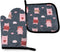 Cute Cartoon Pigs Oven Mitts and Pot Holders Sets Heat Resistant Oven Gloves with Non-Slip Surface for Reusable for Baking BBQ Cooking...