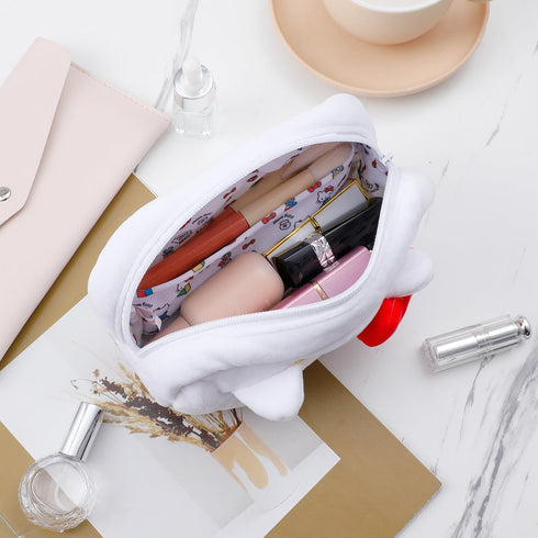 Cartoon Makeup Bag Anime Plush Cosmetics Case Pink Kitty Makeup Case Kitty Capacity Bag for Women...