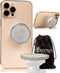 Grips by CRYSTALFY Clear Quartz Crystal Phone Grip & Phone Stand: Authentic Natural Gemstone Swappable Top, Expandable Collapsible Holder for Smar...