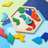 3 otters Wooden Hexagon Puzzles, Brain Teaser Blocks for Kids Montessori Educational Toys Shape Pattern Block for All Ages Boys Girls...
