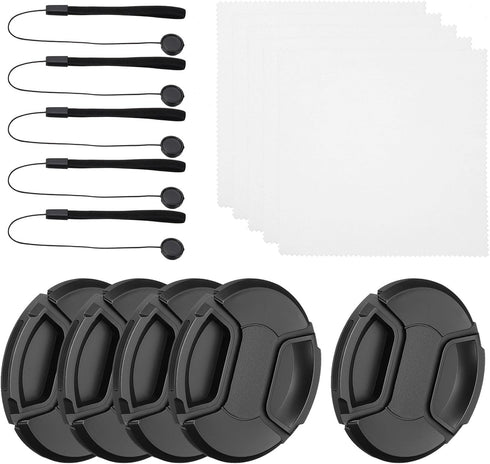 PATIKIL 86mm Lens Cap Set, 5Pack Sides Pinch Snap Camera Lens Cover for Front Len Suitable for 86mm Thread Universal DSLR Lenses for Nikon, for Fu...