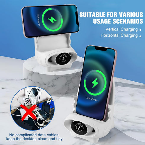 Portable Mini Chair Wireless Charger Phone Holder,Wireless Fast Charger Multifunctional Phone Holder, Multifunctional Wireless Fast Charging Stati...