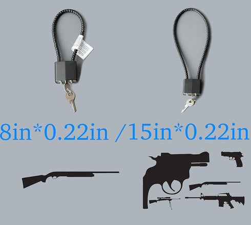 Cable Gun Locks with Keys - Keyed Alike 15" Cable Gun Safe Lock CA DOJ Approved for Pistols, Handguns, Rifles, and Shotguns, Home, Storage Firearm...