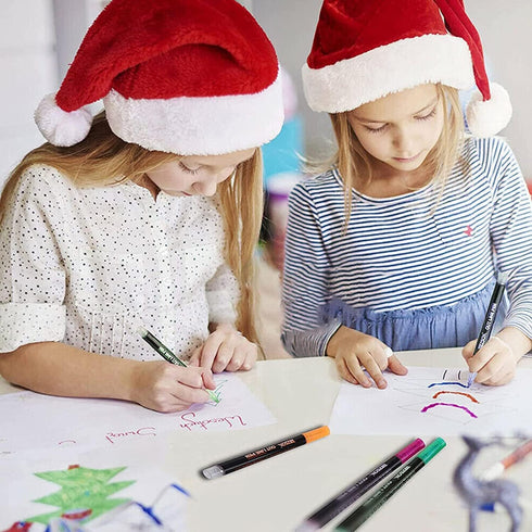 Super Squiggles Outline Markers Set, 12 Colors Shimmer Marker Set, Double Line Markers Outline Pens Metallic Markers Pens for Christmas Card Writi...
