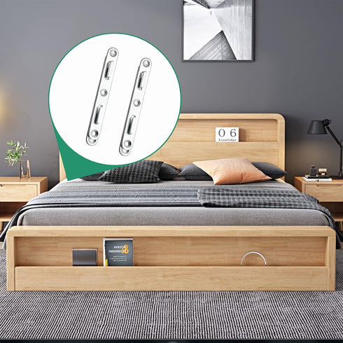 4 PCS Wood Bed Rail Connecting Fittings?5 Inch Thicken Bed Rail Fasteners Zinc Round Bed Hook...