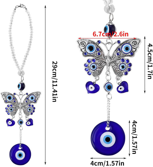 Cobee Evil Eye Car Hanging Ornament- Evil Blue Eye Charms for Car Rear View Mirror, Evil Eye Beaded Decor Car Charms Pendant, Car Amulet Ornament ...