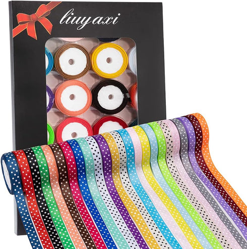 96 Yard Grosgrain Ribbon Set, 3/8" X 4 Yard/Roll, 24 Colors Fabric Ribbons Roll Perfect for Wedding, Gift Wrapping, Bow Making & Other Projects...