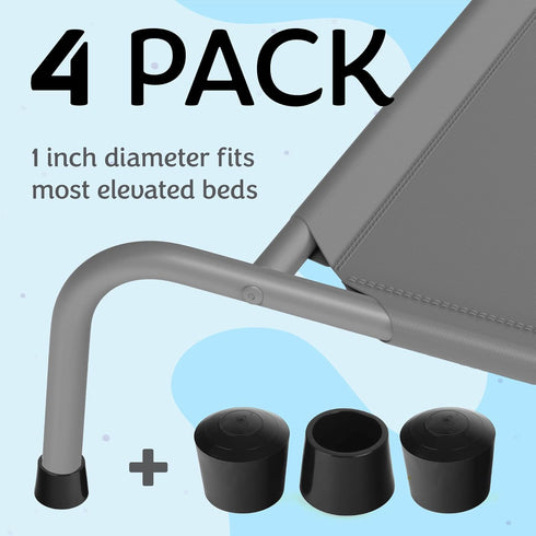 IMPRESA [4 Pack 1” Wide Elevated Dog Bed Feet to Protect Floors - Raised Dog Bed Stabilizers to Reduce Sliding - Dog Cot Feet - Elevated Pet Bed A...