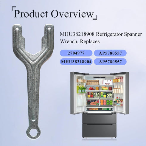 MHU38218908 Refrigerator Spanner Wrench, Fit for LG Kenmore Brand, Floor-Standing French Fridge Door Leveling Tool, Adjust Fridge Height of Door, ...