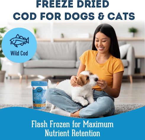 Wild Cod for Dogs & Cats (1.41 oz, Pack of 1) - Freeze Dried Single Ingredient Dog Treats - Natural Dog Treats, Grain Free...