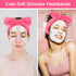Ondder Spa Headband for Washing Face 8 Pack Rose Red Skincare Headbands for Women Girls Terry Cloth Cute Bow Head Bands...