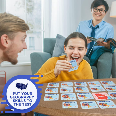 Memory Matching Game - Learn Geography for Kids – 50 States Matching Game – Educational and Fun State Cards for Kids and Grownups – Colorful Cards...