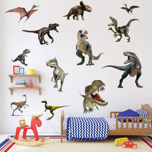 Kiddale 3D Watercolour Dinosaur Kids Wall Stickers,Peel and Stick Removable Wall Decals for Kids Nursery Bedroom Living Room...