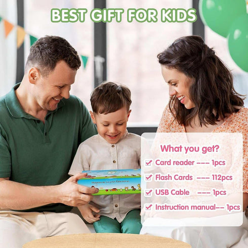 BebeMondo Talking Flash Cards for Toddlers, 1 Year Old Boy Girl Birthday Gift, Montessori Toys for 1 2 3 Year Old, 224 Sight Words Flash Cards Kin...