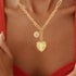 Sun Heart Necklace for Women 18K Gold Plated Heart Pendent Charm Necklace Chunky Chain Choker Necklace Hip Hop Charm Necklace...