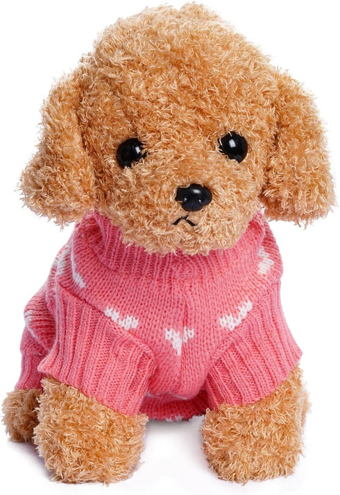 Dog Knitted Sweater Dog Heart Sweater Puppy Sweater Warm Soft Pet Holiday Clothes for Large Cats and Dogs (Pink, L)...