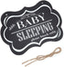 WINOMO Baby Sleeping Sign shhh BABY SLEEPING Please Knock Softly Wood Decorative Sign Nursery Hanging Plaque Baby Door Cot Sign...