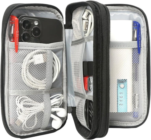 Electronics Organizer Travel Bag, Small Cable Organizer Case Waterproof Accessories Pouch, Travel Electronic Carrying Case for Cord, Charger, Phon...