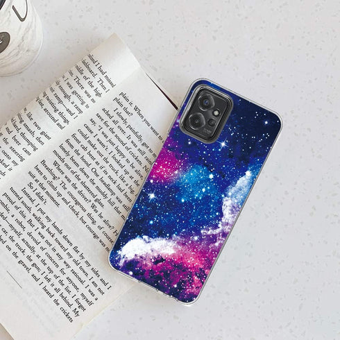 DDTKZC for Moto Case,Moto Phone Case, Tempered Glass Protector Lustre Pattern-Sparkle 3 in 1 Clear Shockproof Case for Moto (Starry Sky, for Moto ...