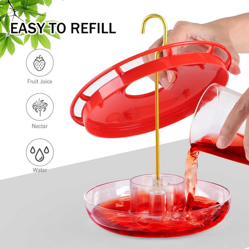 eWonLife Hummingbird Feeder for Outdoors, 2 Pack, Leak-Proof, Easy to Clean and Refill, Saucer Humming Bird Feeder Plastic, Including Hanging Hook...