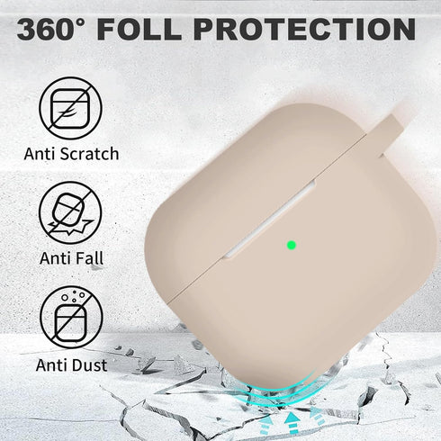 AirPods 3 Case Cover, Silicone Protective Accessories Skin with Keychain and Cleaner Kit Compatible with Apple AirPod 3rd Generation 2021 for Wome...
