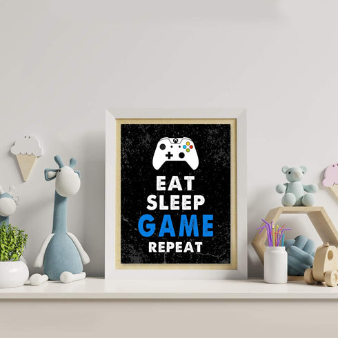 Set of 4 Video Game Decor (8'X10'), Boys Room Decorations for Bedroom & Game Room, Art Gift & Poster, No Frames...