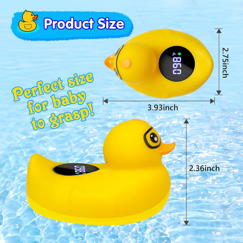 Baby Thermometer, Baby Bath Thermometer Upgrade LED Digital Bathtub Water Temperature Auto ON/Off Bathroom Safety Thermometer Yellow Duck Floating...