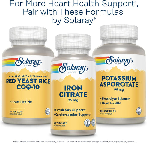 SOLARAY Hawthorn Berry Capsules 1050 mg, Hawthorne Supplement for Cardiovascular Function & Circulation Support, 60 Day Money-Back Guarantee, Whol...