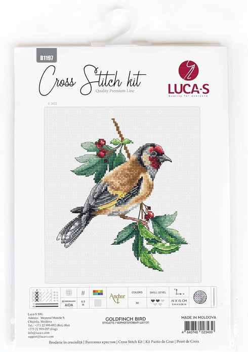 Cross Stitch Kit Luca-S - Goldfinch bird B1197...