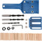Handheld Dowel Jig Kit, Wood Doweling Hole Drill Guide, Woodworking Punch Locator Positioner Guide Set with Wrench Limit Ring for Tools Home Impro...
