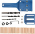 Handheld Dowel Jig Kit, Wood Doweling Hole Drill Guide, Woodworking Punch Locator Positioner Guide Set with Wrench Limit Ring for Tools Home Impro...
