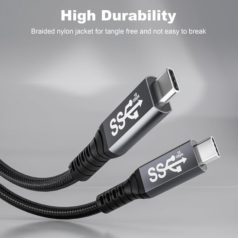 10FT USB-C 3.1 Gen 2 Cable 10Gbps Data Transfer, 60Hz Video Output, 4K Display,100W(5A),USB C Video Monitor Cable 100W PD Fast Charging Compatible...