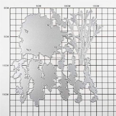 Shadow Trees Plant Metal Cutting Dies for Card Making, Paper Embossing Die Cuts Kit Templates, Storage Pockets Supplies, Photo Frame Album DIY Scr...